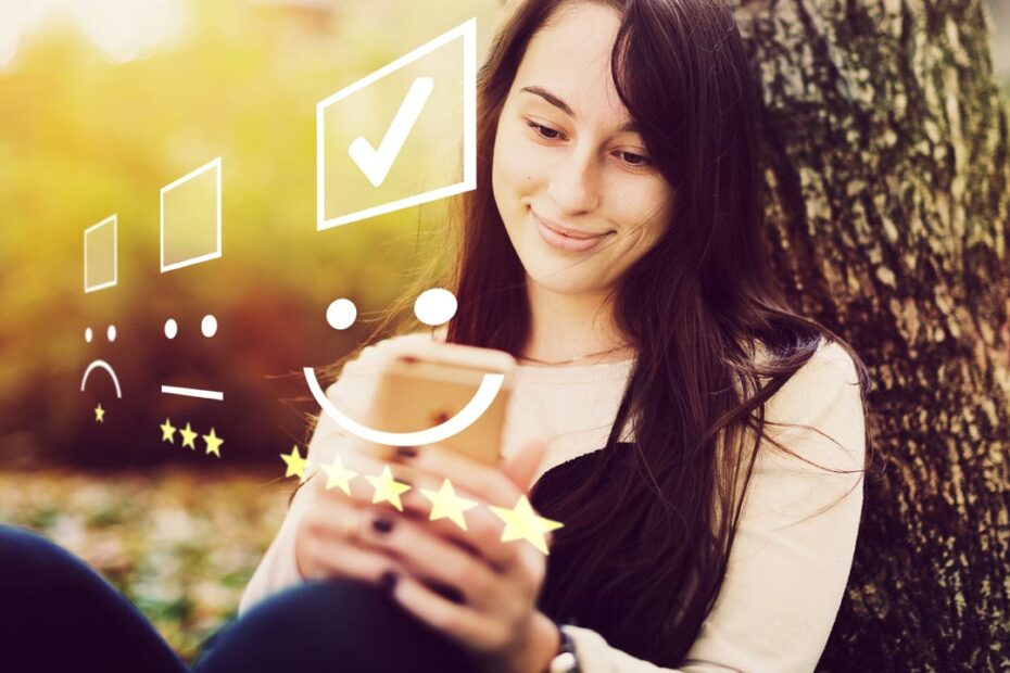 Frau macht eine Nutzerumfrage