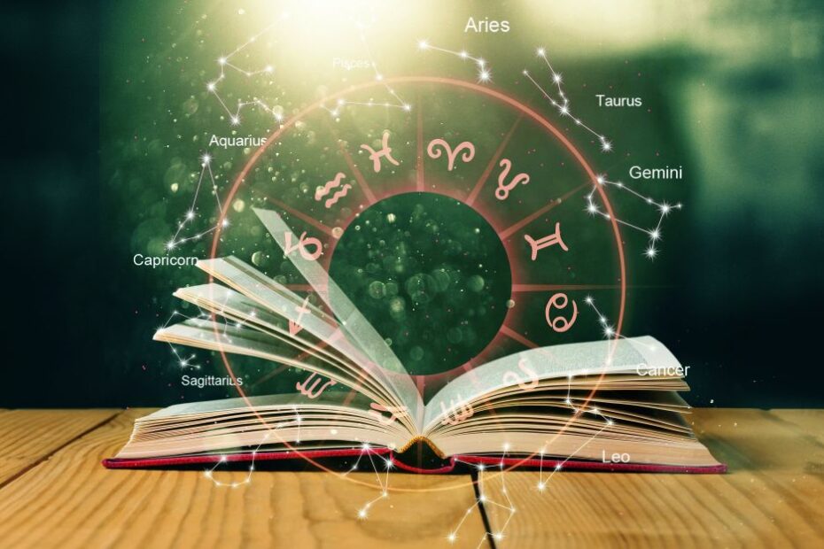 Buch mit astrologischen Zeichen