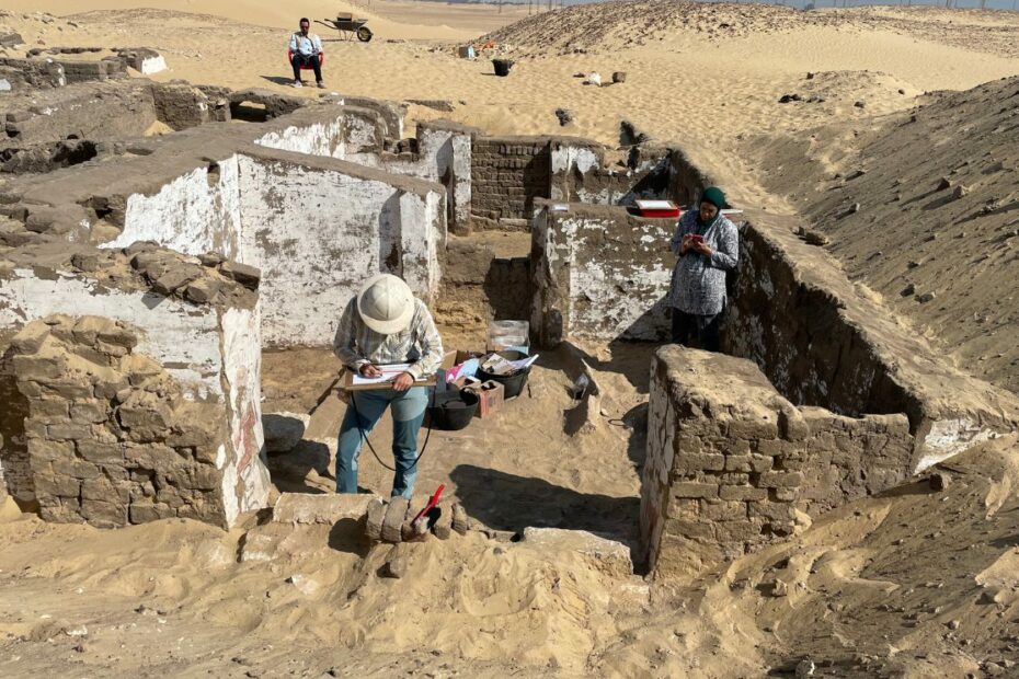 Mensch in archäologischer Grabstätte